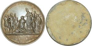 O5897 Unique cliché Uniface Sacre Charles X 1825 Baron Desnoyers SUP