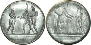 O5903 Rare Medaille Napoleon I Retour Empereur 1815 Andrieu Baron Desnoyers SPL