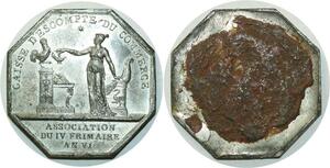 O5906 Rare Medaille Commerce Napoleon I Andrieu an VI Baron Desnoyers SUP