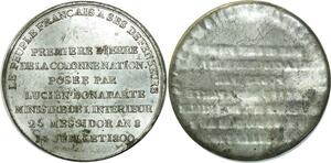 O5911 Rare Medaille Consulat Bonaparte Colonne Vendôme 1800 Baron Desnoyers SUP
