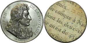 O5915 Rare Medaille Jean de la Fontaine Gatteaux Baron Desnoyers SPL