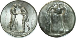 O5919 Rare Medaille mariage Stéphanie Bade 1806 Andrieu Baron Desnoyers SUP