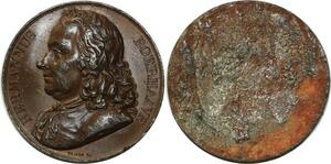 O5923 Rare Medaille uniface Hermannus Boerhaave Vivier Baron Desnoyers