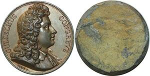 O5924 Rare Medaille Uniface Gulielmus Congreve Caqué Baron Desnoyers SPL