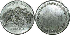 O5927 Rare Medaille Uniface Napoleon I Waterloo 1815 Rogat Baron Desnoyers SPL