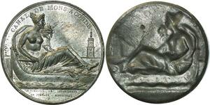 O5933 Rare Medaille Uniface Napoleon I Canal de Mons Condé Baron Desnoyers SUP+