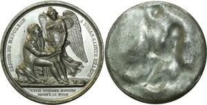 O5934 Rare Medaille Uniface Napoleon I Ile Elbe Ste Hélène 1815 Desnoyers SUP