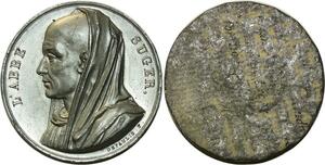 O5935 Rare Medaille Uniface L'abbé Suger depaulis Baron Desnoyers SPL