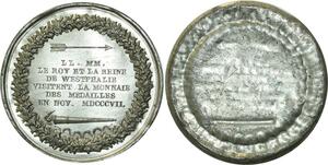 O5944 Rare Medaille Uniface Napoleon I Roi Westphalie Andrieu Desnoyers SPL