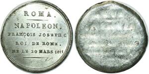 O5946 Rare Medaille Uniface Napoleon I Roi Rome 1811 Baron Desnoyers SPL