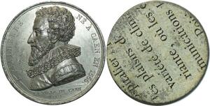 O5954 Rare Medaille Uniface Malherbe Caen 1815 Baron Desnoyers SPL ->Make offer