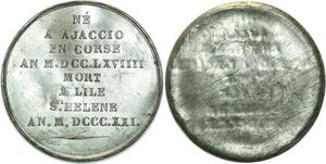 O5959 Rare Medaille Uniface Napoleon I 1769 1821 Corse Baron Desnoyers SPL