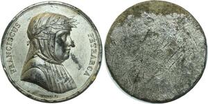 O5961 Rare Medaille Uniface Franciscus Petrarca Jeuffroy Baron Desnoyers SUP