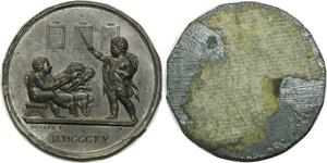 O5964 Rare Medaille Uniface Napoleon Ecole Elémentaire Desnoyers SUP