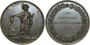 O5978 Rare Medaille Aux Eléments Constitutionnels 1830 Baron Desnoyers SUP