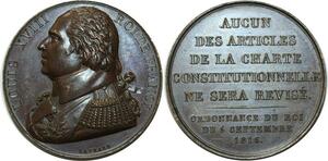 O5979 Medaille Louis XVIII charte Gayrard 1816 Baron Desnoyers SPL ->Make offer