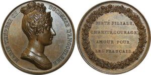 O5985 Rare Medaille Marie-Thérèse duchesse Angoulème Baron Desnoyers SUP