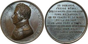 O5989 Rare Medaille Artois duc Pont St Esprit 1815 Baron Desnoyers SUP