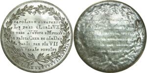 O6000 Unique cliché uniface Napoleon Bonaparte an XIII 1804 Pie VII Desnoyers