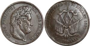 Q0150 France Module 5 francs Louis-Philippe 1832 Domard Nantes