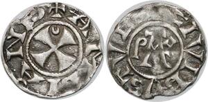 Q0152 Rare Picardie Amiens Denier anonyme Ambiani Pax 11th Century