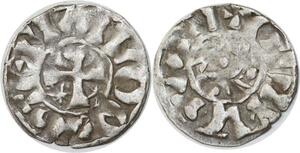 Q0157 Rare Bretagne Comté Penthièvre Denier Etienne Ier 1093-1138 Silver