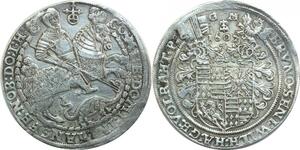 Q0370 Rare Germany Mansfeld Bornstedt Reichstaler Bruno II 1607 Eisleben AU