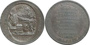 Q0377 Constitution 5 Sols Monneron serment an IV 1792 Birmingham SUP