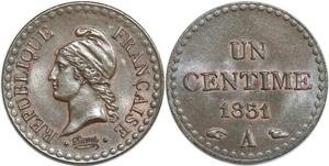 Q0395 Un centime Dupré 1851 PCGS MS 64 FDC !! UN BIJOU