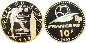 Q0451 France 10 Francs World Cup Football 1998 UK Silver BE Proof ->Offer