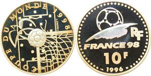 Q0453 France 10 Francs World Cup Football 1998 Silver BE Proof ->Offer