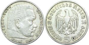 Q0515 Germany Berlin 5 Reichsmark Hinbenburg 1936 A Silver > Make Offer