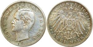 Q0539 Germany Bayern 2 Mark Otto 1907 D Silver > Make Offer