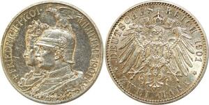 Q0546 Germany Prussia 2 Mark Wilhelm II 1901 Silver AU > Make Offer