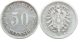 Q0563 Germany Berlin 50 Pfennig 1876 A Silver > Make Offer