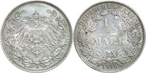 Q0564 Germany Sachsen Kaiserreich 1/2 Mark 1916 E Silber AUNC > Make Offer