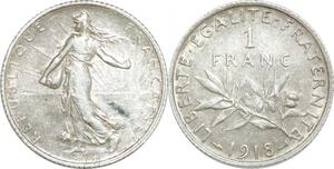 Q0577 France 1 Franc Semeuse 1918 Argent Silver  SUP > Make Offer