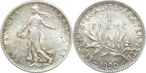 Q0578 France 1 Franc Semeuse 1920 Argent Silver FDC > Make Offer