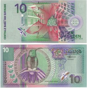 Q0684 Banknote South America Suriname 10 Gulden 2000 UNC ->Make Offer