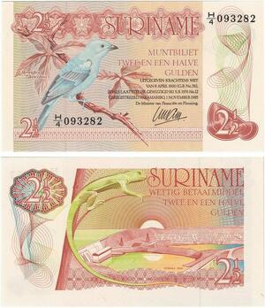 Q0690 Banknote South America Suriname 2 1/2 Gulden 1960 1985 UNC ->Offer