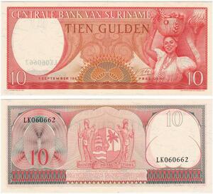 Q0699 Banknote South America Suriname 10 Gulden 1963 UNC ->Make Offer