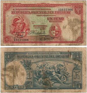 Q0743 Banknote South America Uruguay 1 Peso 1935 VF ->Make Offer