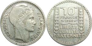 Q0818 Rare France 10 Francs Turin 1946 Rameaux Longs SUP -> Make offer