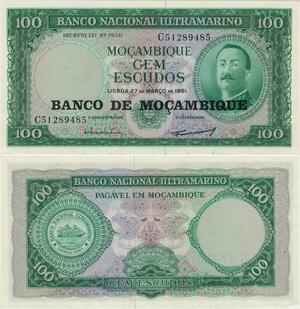 Q1019 Banknote Mozambique 100 Escudos 1961 UNC -> Make Offer