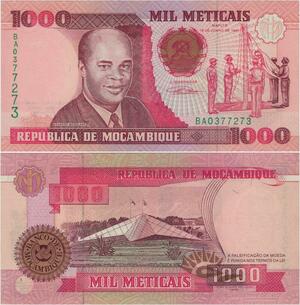 Q1024 Banknote Mozambique 1000 Meticais 1991 UNC -> Make Offer