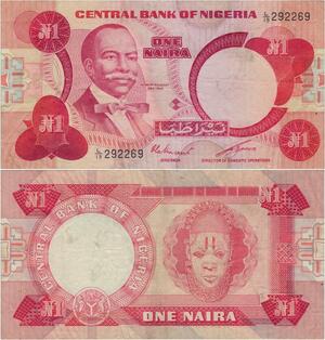 Q1051 Banknote Nigeria 1 Naira H.Macaulay 1979 1984 AU -> Make Offer