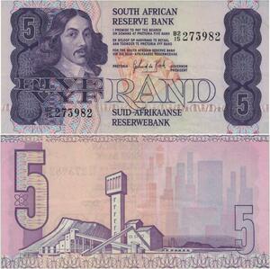 Q1064 Banknote South Africa 5 Rand Jan van Riebeeck 1978-1994 UNC