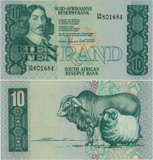 Q1065 Banknote South Africa 10 Rand Jan van Riebeeck 1978-1993 UNC