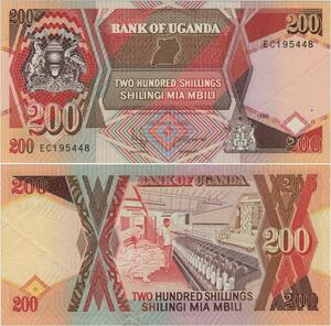 Q1068 Banknote Uganda 200 Shillings 1987 UNC -> Make Offer