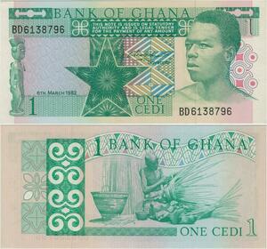Q1082 Banknote Ghana 1 Cedi 1982 UNC -> Make Offer